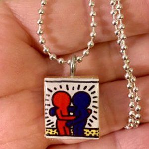 (2/$12,4/$20) Keith Haring Best Buddies Necklace